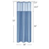 MitoVilla Blue Small Stall Shower Curtain 36 x 72, Narrow