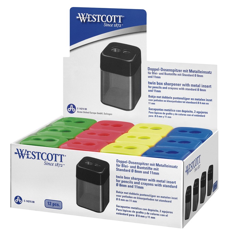 Westcott E-14215 00-I Double Pencil Sharpener for Thin and Thick