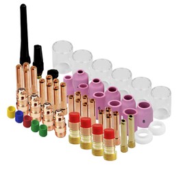AWLOLWA 81PCS TIG Welding Torch Accessories Glass Cup Alumina Nozzle Stubby Gas Lens #12 Kit for TIG WP-17/18/26