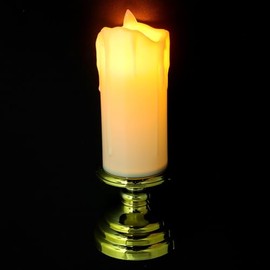 Alipis Velas LED Realistas Parpadeantes con Base Dorada Tamaño 7X18 CM sin Llama ni Pilas Decoración Segura para Bodas Halloween y Hogar Velas de Té A