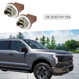 A ABSOPRO Turn Signal Tail Light Socket No.2U5Z13411SA Tail Lamp Plug Connectors Holder for Ford F150 F20 F350 2014-2016 Brown (Set of 2)