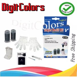 Digit Colors cartridge Ink bottle refill kit for HP61xl 61 HP60  HP300 HP901XL tool box black