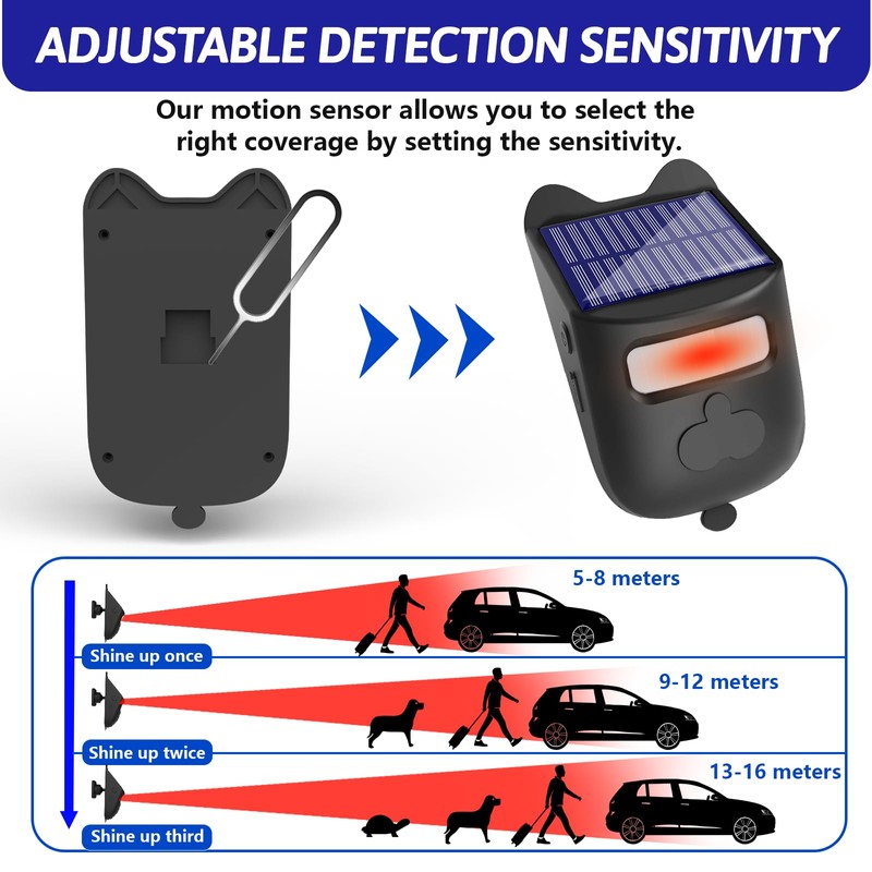 Solar Driveway Alarms Wireless Outside Weatherproof Motion Detector & Sensor