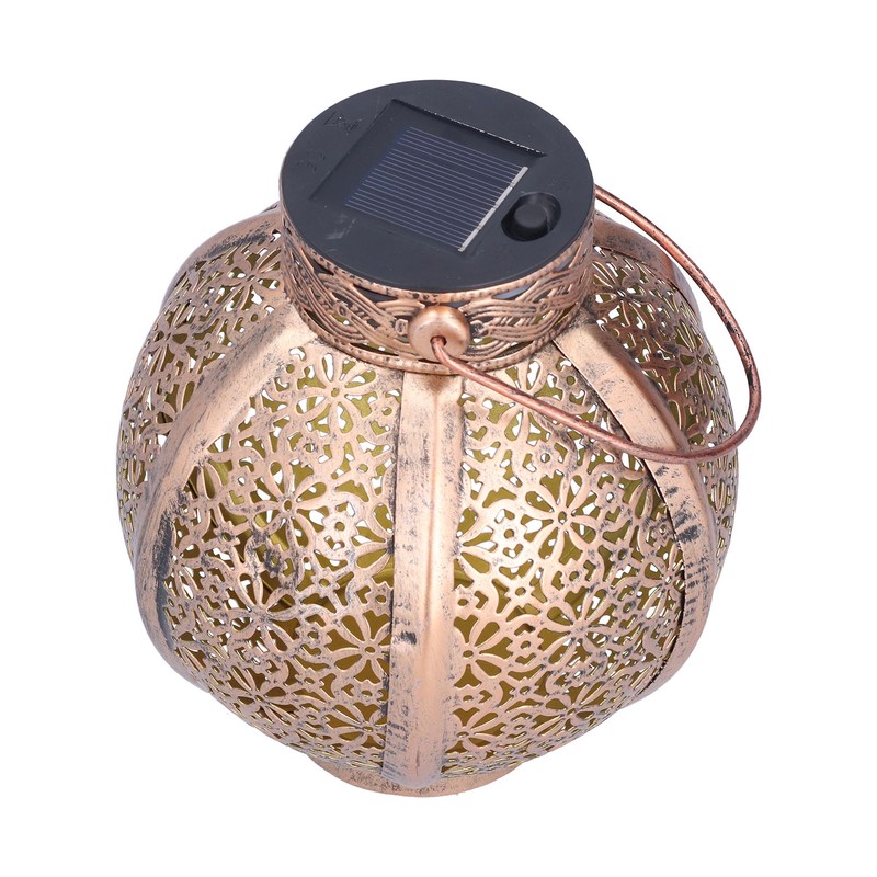 Solar Hollow Light Waterproof Retro Style Solar Landscape Hollow Lantern