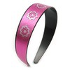 Wide Pink Leather Style Geometric Pattern Flex Alice/Hair Band/HeadBand -