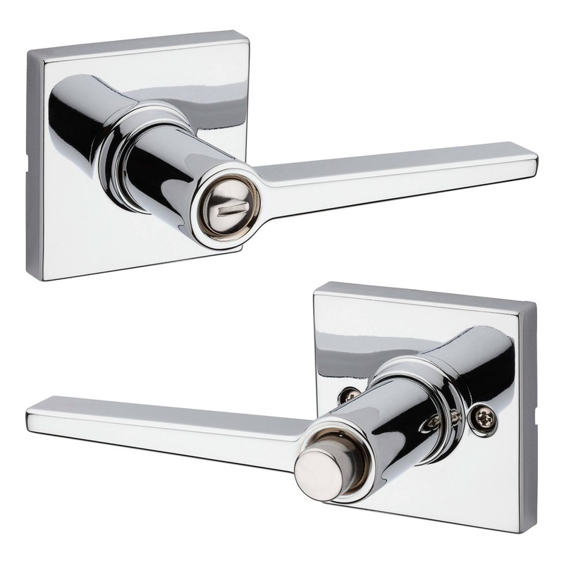 Kwikset Safe Lock Daylon Lever Square Rose Privacy Lock Satin