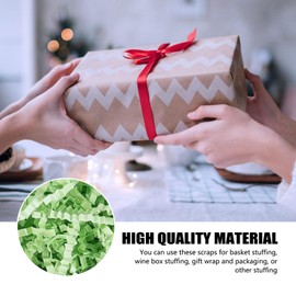 ZEBMOON 2 LB Green B Crinkle Cut Paper Shred Filler Great for Gift Wrapping, Basket Filling, Birthday, Wedding, Valentine's Day, Mardi Gras, 2024 New Year Party Decorations Filling Supplies