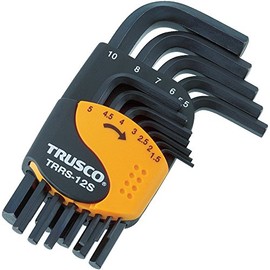 TRUSCO Hex Wrench Set, Short Type, Set of 12 TRRS-12S