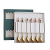 6pcs Christmas Dessert Spoons Stainless Steel Durable Durable Spoon Retro