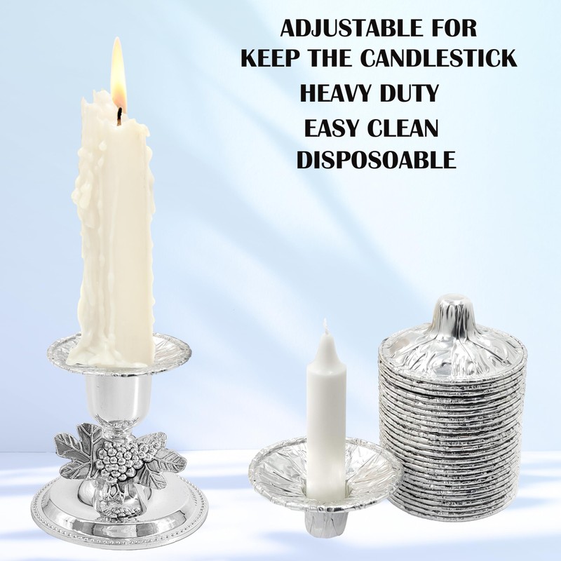 The Dreidel Company Extra Heavy Disposable Candle Holders, 50 Pack