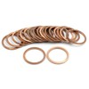 sourcing map Pack of 20 Copper Discs Flat Sealing Rings