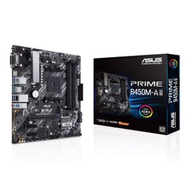 ASUS Prime B450M-A II AMD AM4 (Ryzen 5000, 3rd/2nd/1st Gen Ryzen Micro ATX Motherboard (128GB DDR4, 4400 O.C.), NVMe, HDMI 2.0b/DVI/D-Sub, USB 3.2 2, BIOS Flashback, and Aura Sync)