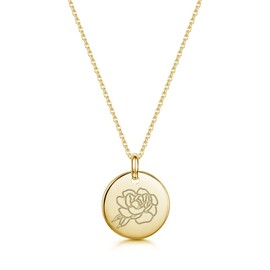 UMAGICBOX September Birth Flower Necklace Peony Jewelry Birthday Gift Women Mom Daughter Sister Wife Girlfriend Virgo Libra Back to School Fall Gold Plated