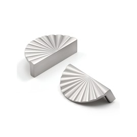 JIASENBAO 5 Pack Brushed Nickel Cabinet Pulls 3" Hole Center Cup Flat Silver Drawer Pulls Kitchen Cupboard Bathroom Dresser Cabinet Hardware Handles Zinc Alloy