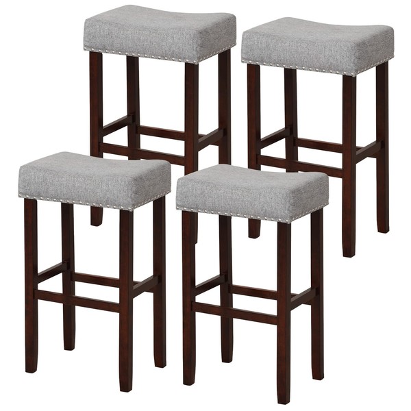 COSTWAY Counter Height Bar Stools Set of 4, 29.5-inch Backless
