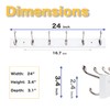 ROOREVO Wall Mounted Coat Rack 24 Inches with 6 Hooks