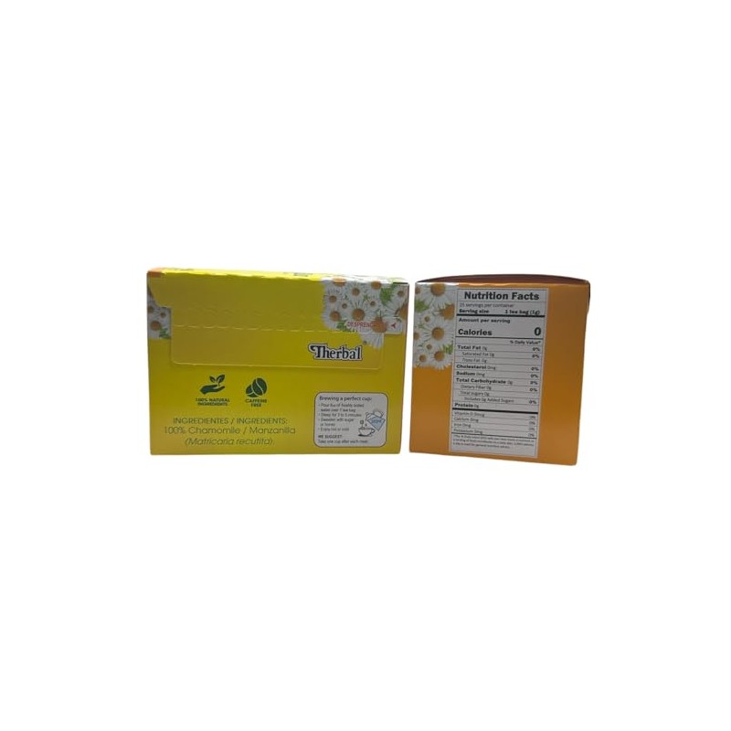 Manzanilla Té (Chamomile Tea) - 25 Bags, 100% Natural Herbal