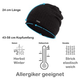 Faera Women's Winter Hat Warm Lined Fleece Lining Winter Spring Girls Knitted Hat Beanie 54, black