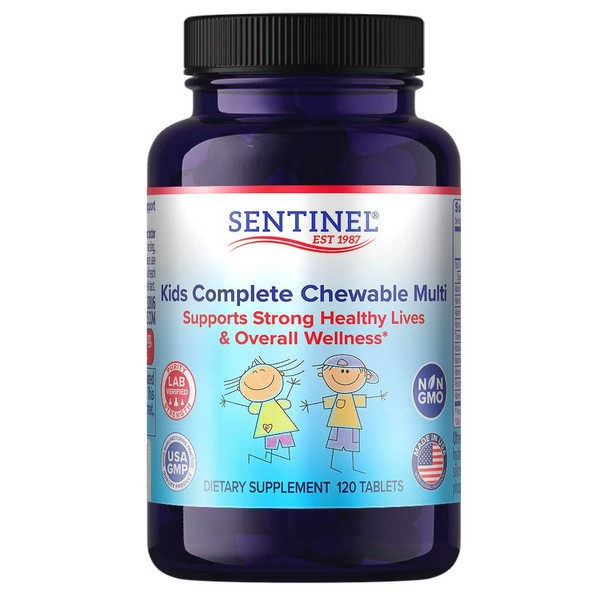 Sentinel Kids Complete Chewable Multi, Immune & Overall Health*, Vitamins A, B, C, D, E + Minerals, 120 Tablets