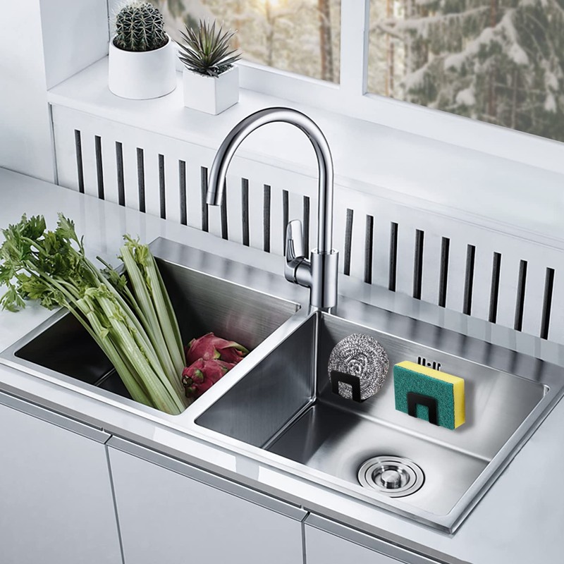 EIXENCOSI 2Pcs Sponge Holders for Kitchen Sink,Premium SUS304 Stainless Steel