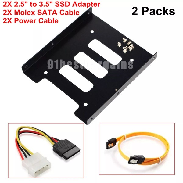 Unbranded/Generic 2pcs 2.5" SSD HDD to 3.5" Mounting Adapter Bracket