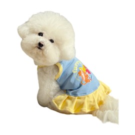 Pet Camisole Skirt Outfit for Small Dogs & Cats - Cute Spring Summer Printed Tank Top and Dress, Breathable Cat & Dog Clothing