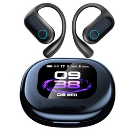 AI Real-time Translation Earbuds, Bluetooth 5.4 Headphones Translator for 144 Languages & Accents, OWS LCD Touch Screen Real-Time Earphones Fit iOS and Android Ideal for Travel Business Learning