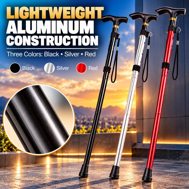 Foldable Walking Cane for Everyday Mobility – 5-Level Adjustable Lightweight