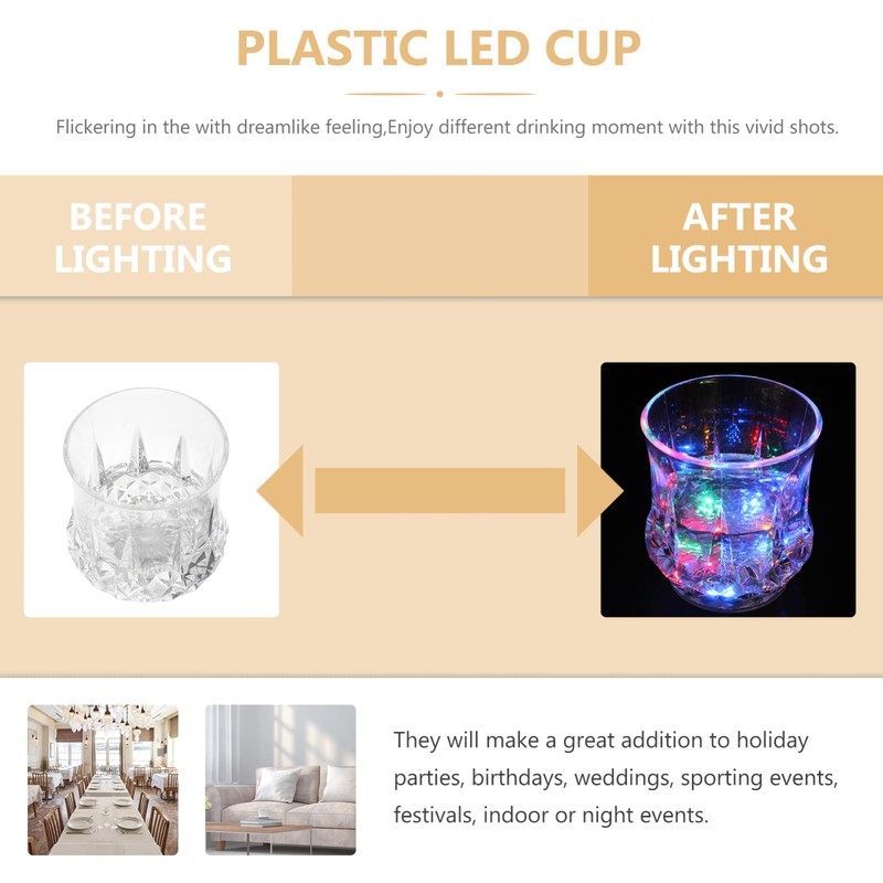 Uonlytech LED Drinking Cups, Pineapple Shaped Flash Light Cups, Plastic