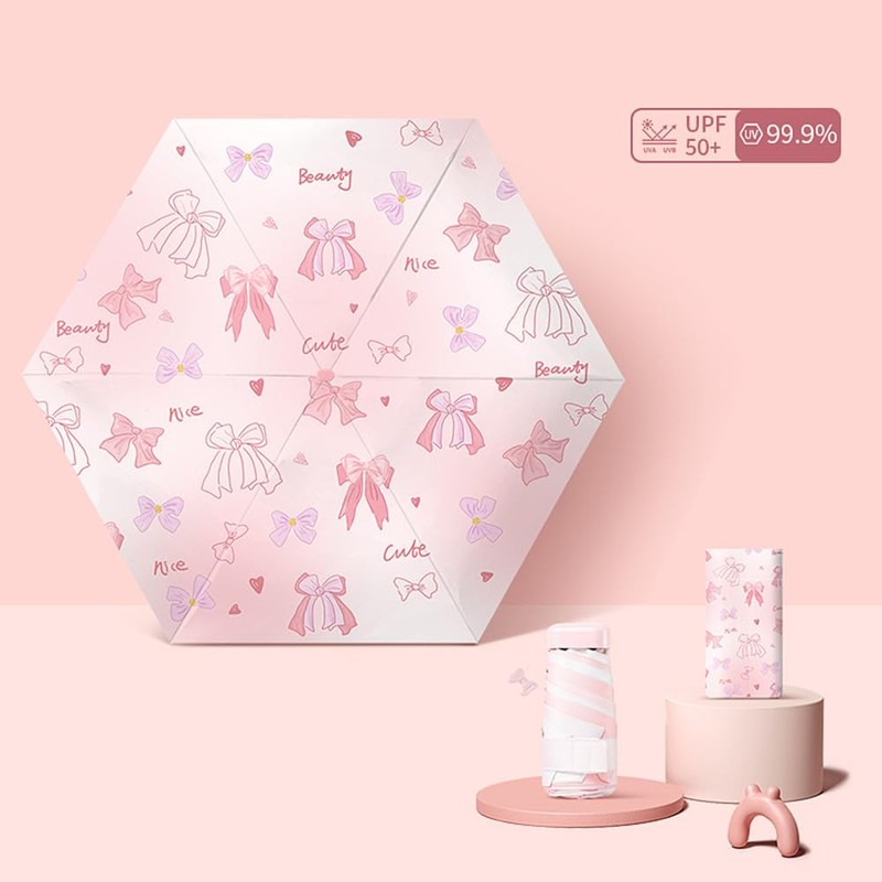 Parasol Lightweight Folding Parasol Cute Small Umbrella with Box Cute