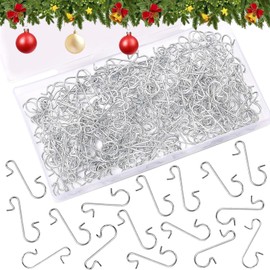 Daxtril 200PCS Christmas Ornament Hooks Xmas Metal Wire Hooks S-Shaped Hangers with Storage Box for Ornament Hooks Christmas Tree Decoration (Silver)