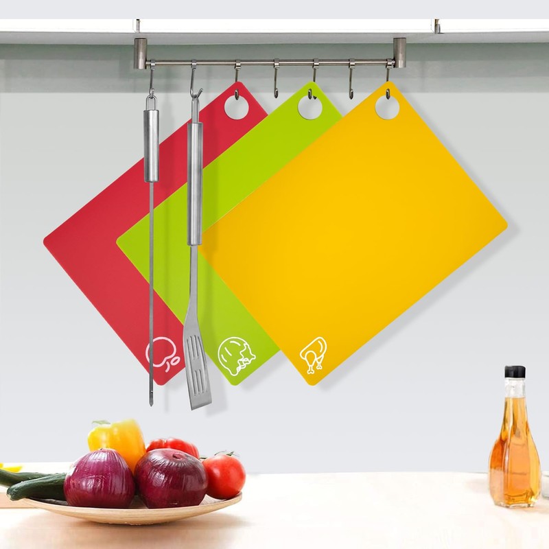 GoodLuck 5 Pieces Flexible Cutting Boards with Hanging Hole, BPA