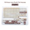AKepopery Sushi Cat Theme PBT Keycaps MOA Profile Key Caps