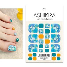ASHIKIRA Foot Nail Seal [Cranberry Nail Design Ocean] Foot Nail Wrap Nail Art
