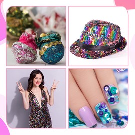 20000 PCS Loose Sequins Bulk Rainbow Cup Sequins 6MM Mixed Round Embroidery Sequins with Box Iridescent Sequins Spangles for Crafts Christmas Ball Wedding DIY Arts Sewing Dress Decoration