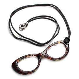 めがね型 ルーペ ペンダント +3.0(1.75倍) イエロー系柄 TPR-07-02