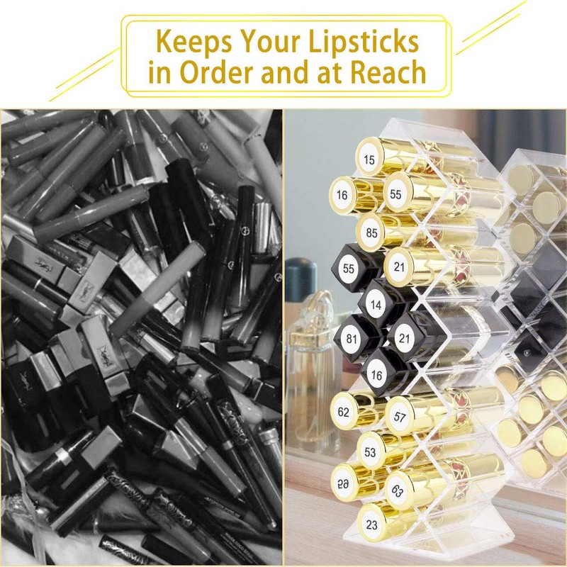 Nimiah Lipstick Holder Organizer for-Vanity - 16 Slots Lip Gloss