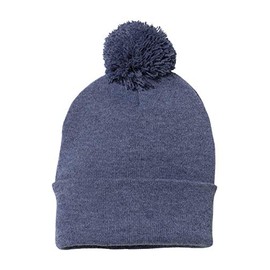 Sportsman - Pom-Pom 12" Knit Beanie - SP15 - One Size - Heather Navy
