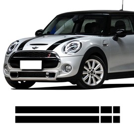 Cubierta del motor del maletero del coche para capó del coche, calcomanías de rayas para mini Cooper f55 2015 2016 f56 2014-2016 (negro brillante)
