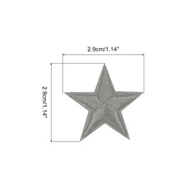 MECCANIXITY Star Iron on Patches Embroidered Sew Patches Appliques Garment Embellishments Iron On Star Appliques for Clothing Repair Backpack Shoes Decoration Dark Grey Pack of 30