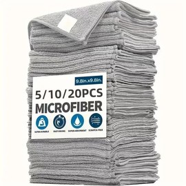 Microfiber Cleaning Cloth, 5/10/20pcs Multipurpose Absorbent Kitchen Home Gadgets Cleaning Cloth, Household Kitchen Gadgets Dishwashing Cloth, Home Cleaning Rag, Household Items:_Gray_20pcs