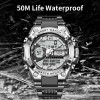 Lige Men Watch Luxury Military Wristwatch LED Digital Date Quartz