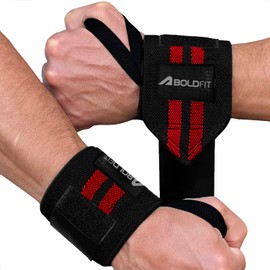 Boldfit Cotton Wrist Band for Men & Women, Wrist Supporter for Gym Wrist Wrap/Straps Gym Accessories for Men for Hand Grip & Wrist Support While Workout (Red - Black)