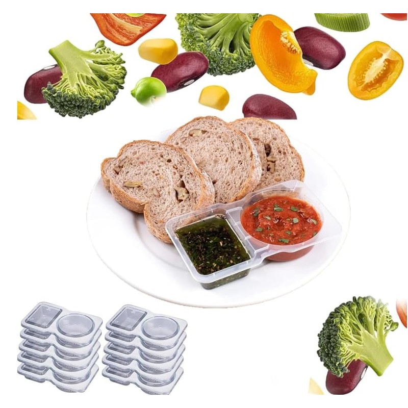 YC-GREHUN Double Compartment Snack Containers with Lids Snack Pack Containers