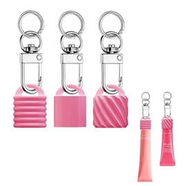 ERZHE 3 PCS/SET Keychain Cap Compatible with Aquaphor lip and LANEIGE lip balm(ONLY Cap) (Pink)