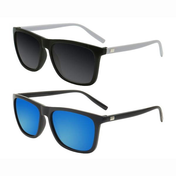 FOURCHEN 2pcs Sunglasses mens, UV400 Protection Sunglasses Men Sun Glasses