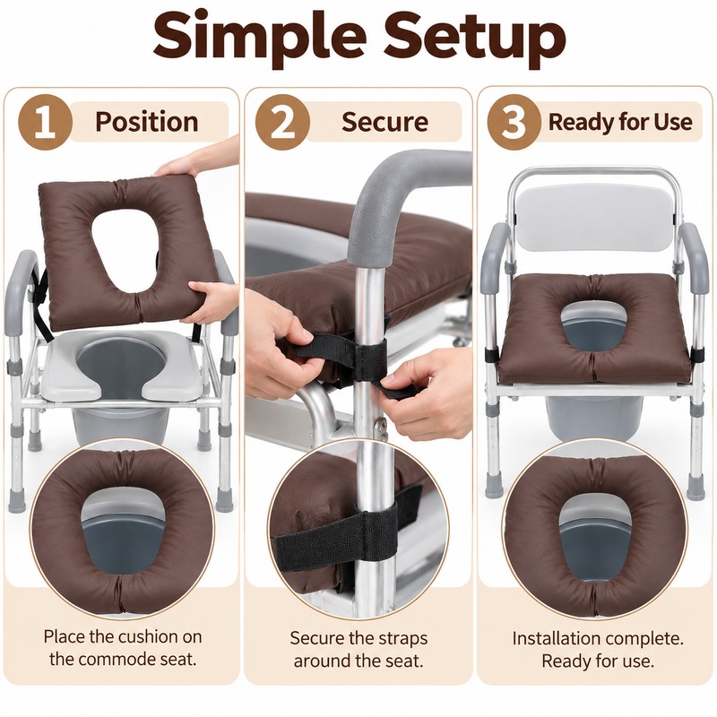 Bedridden Elderly Toilet Seat Cushion for Bedside Toileting – Soft