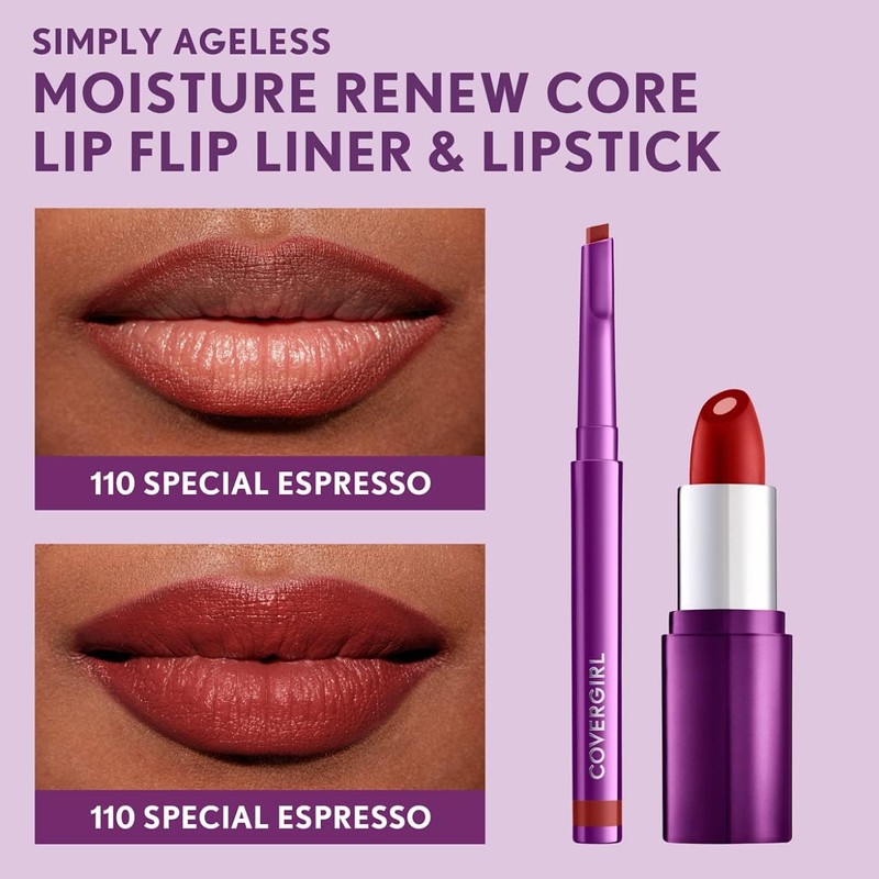 COVERGIRL Simply Ageless Lip Flip Liner, Special Espresso, Pack of