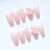 24pcs Beautiful Lace Nail Tips Pink Nail Tips for Wedding,
