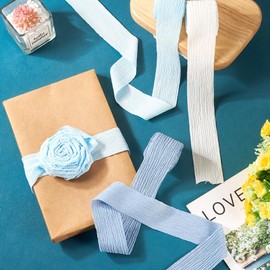 9 Yards 1-5/8 Inch Crinkle Ribbon Polycotton Pleated Ribbon Gift Wrapping Ribbon Roll for DIY Hair Accessories Home Party Wedding Decoration Crafts